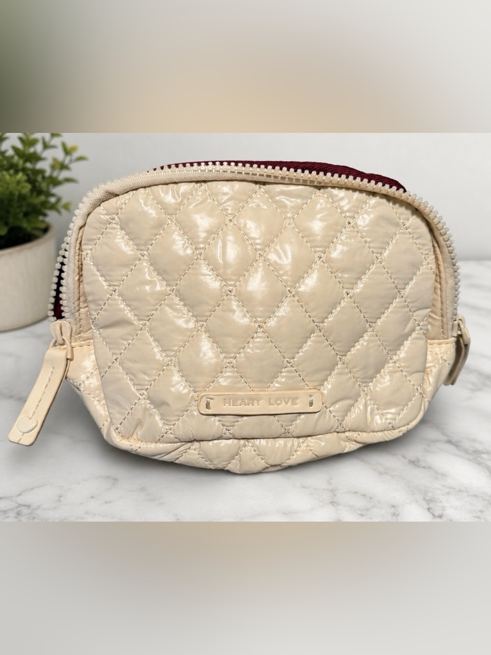 Quilted Cream Crossbody Bag